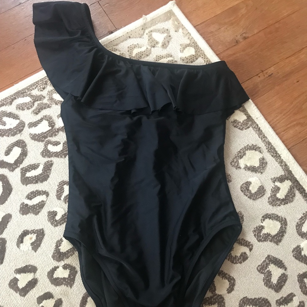 J Crew Factory Ruffle One Shoulder One-Piece